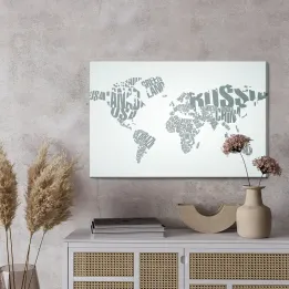 Obraz Mapa Świata – Geografia i Podróże na Płótnie