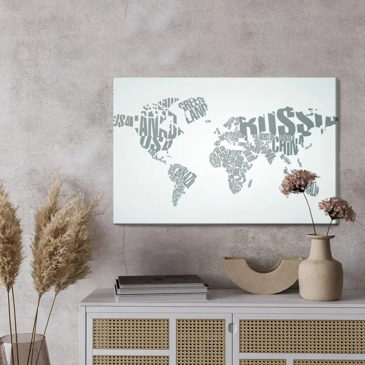 Obraz Mapa Świata – Geografia i Podróże na Płótnie
