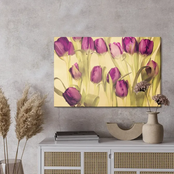 Obraz Tulipany – Kwiatowy Bukiet w Stylu Retro