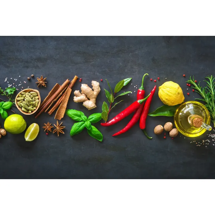 Obraz Wieloczęściowy Świeże Aromatyczne Przyprawy – Kuchnia Śródziemnomorska i Zioła... – produkt