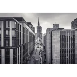 Obraz Wieloczęściowy Pano – Skyline Warszawy i Pałac Kultury