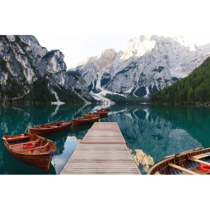 Obraz Wieloczęściowy Jezioro Braies – Krajobraz Alpejskich Dolomitów – produkt