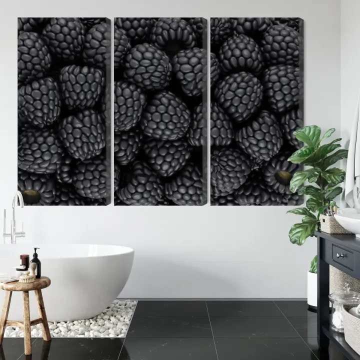 Obraz Jeżyny w Skali Makro – Abstrakcyjna Fotografia Detali Owoców