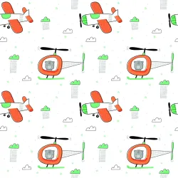 Tapeta Misie w Helikopterach – Przygoda w Chmurach dla Dzieci