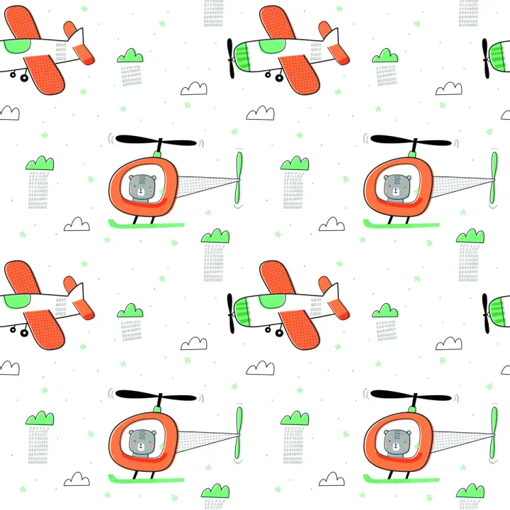 Tapeta Misie w Helikopterach – Przygoda w Chmurach dla Dzieci – produkt