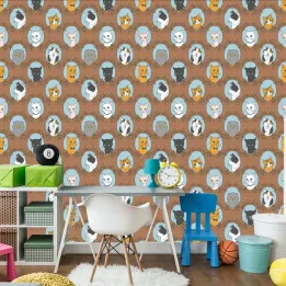 Tapeta Dla Dzieci – Zabawne Kotki w Stylu Retro
