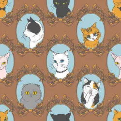 Tapeta Dla Dzieci – Zabawne Kotki w Stylu Retro