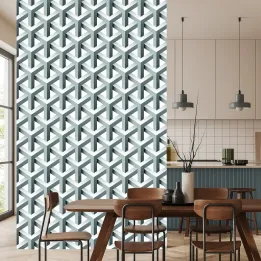 Tapeta Geometryczna – Abstrakcja 3D z Głębią do Salonu