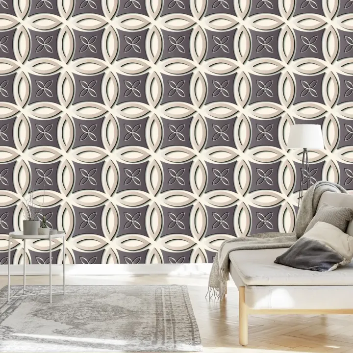 Tapeta Abstrakcja Geometryczna – Wzór Op-Art w Stylu Retro