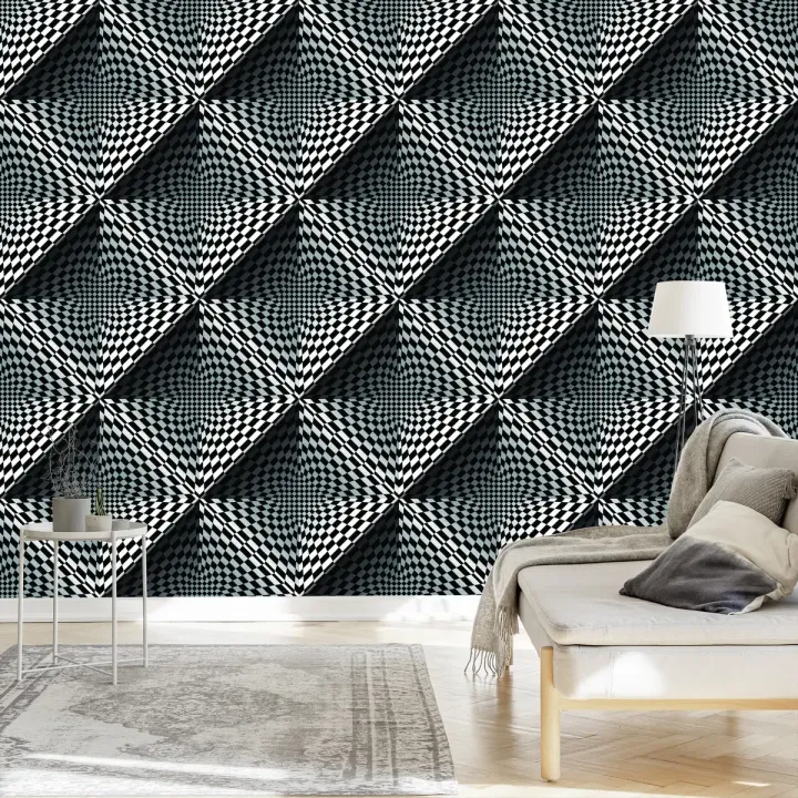 Tapeta Geometryczna 3D – Abstrakcja z Głębią Perspektywy