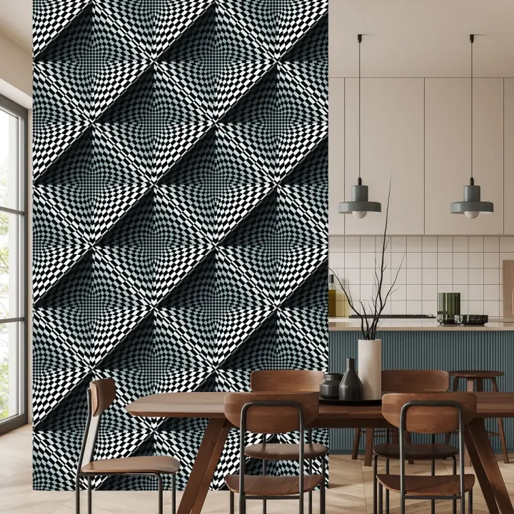 Tapeta Geometryczna 3D – Abstrakcja z Głębią Perspektywy