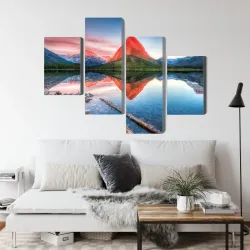 Obraz Jezioro Swiftcurrent Lake – Krajobraz Gór Skalistych