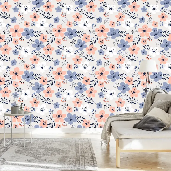 Tapeta Kolorowe Wiosenne Kwiaty – Kwitnąca Łąka i Natura do Wnętrz