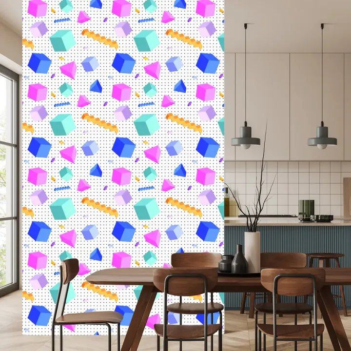 Tapeta Geometryczna 3D – Abstrakcyjne Sześciany i Kostki
