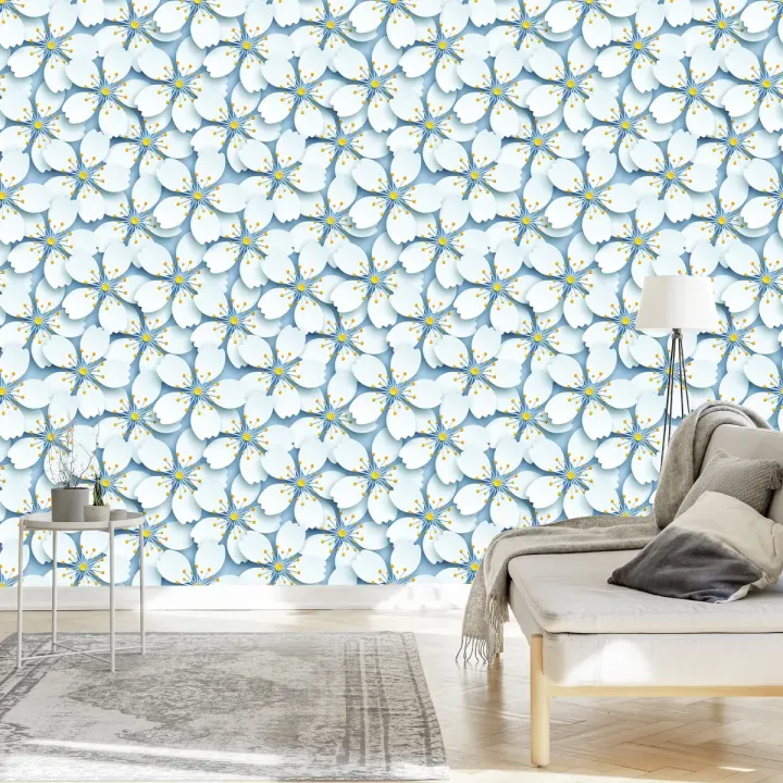 Tapeta 3D Kwiaty – Botaniczny Motyw Natury do Salonu