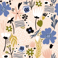 Tapeta Liście i Kwiaty – Skandynawska Abstrakcja Botaniczna