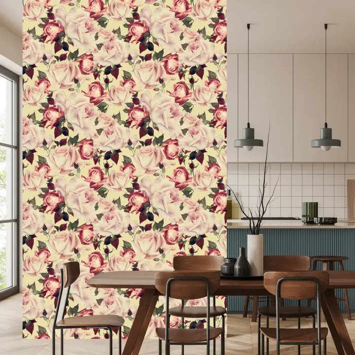 Tapeta Róże w Stylu Vintage – Akwarelowy Ogród Różany