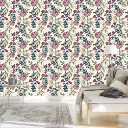 Tapeta Romantyczne Kwiaty – Botaniczny Ogród Pełen Natury