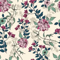 Tapeta Romantyczne Kwiaty – Botaniczny Ogród Pełen Natury