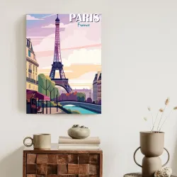 Plakat Paryż – Wieża Eiffla i Romantyczny Krajobraz nad Sekwaną