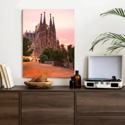 Plakat La Sagrada Familia – Bazylika Gaudíego o Zachodzie Słońca
