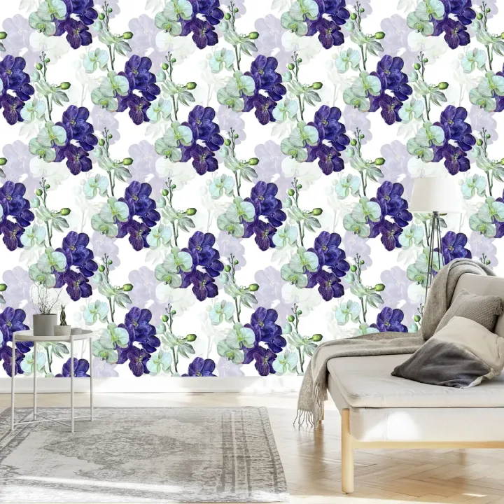 Tapeta z Orchideą – Kwiaty i Krople Wody w Naturze