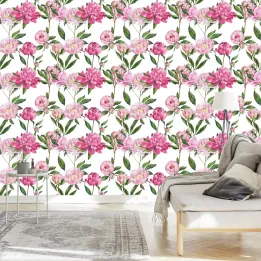 Tapeta Naturalne Piwonie – Kwiaty Cięte w Botanicznym Stylu