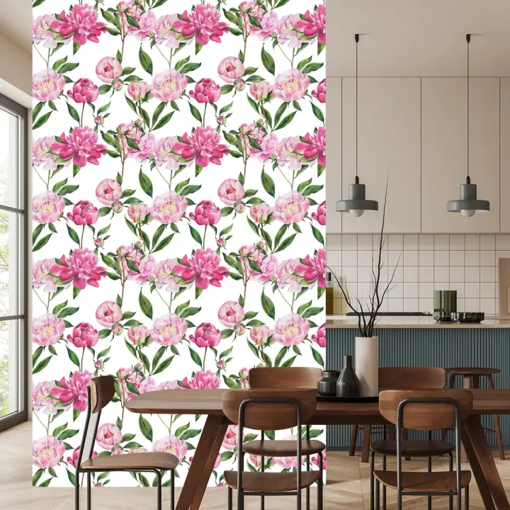 Tapeta Naturalne Piwonie – Kwiaty Cięte w Botanicznym Stylu