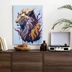 Plakat Lew – Abstrakcyjna Grafika z Dripping Paint