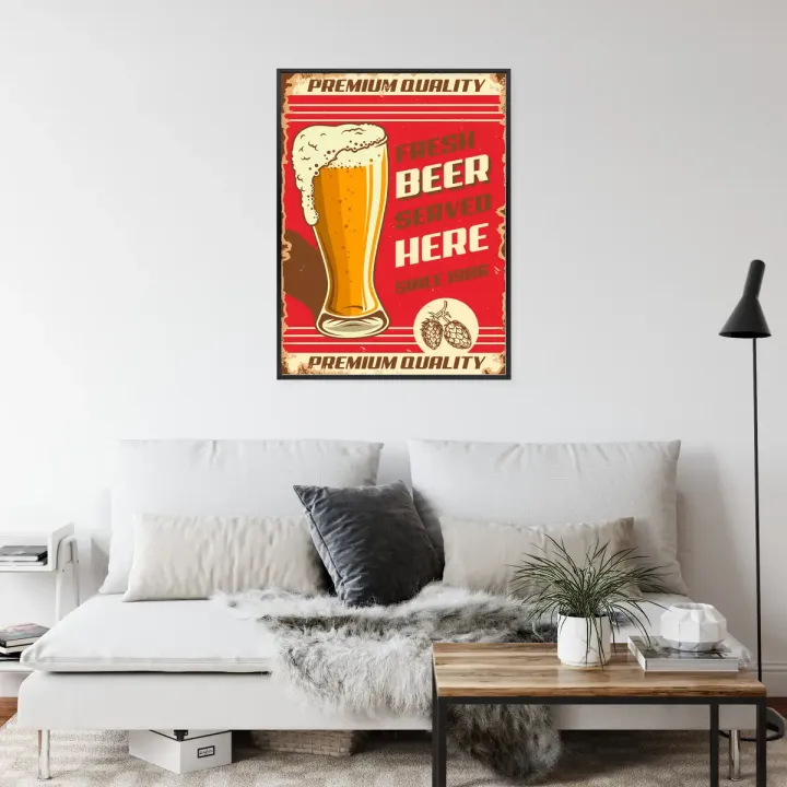 Plakat Kufel Piwa – Styl Vintage i Tradycja Browaru – produkt