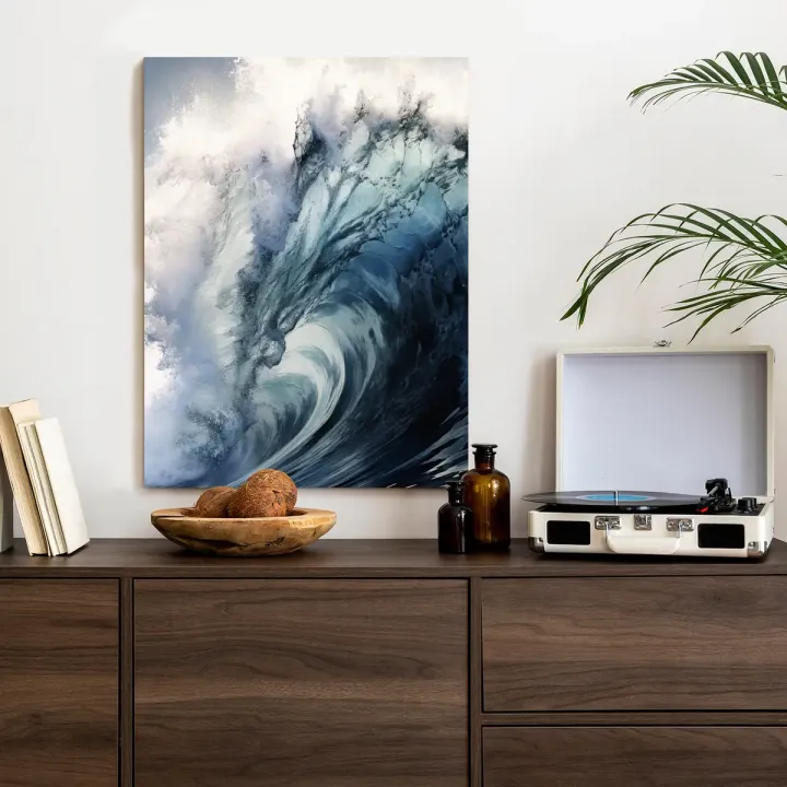 Plakat Wzburzona Fala Morska – Energia Oceanu o Świcie – produkt
