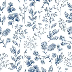 Tapeta Liście Z Ziołami – Botaniczny Motyw Roślinny do Wnętrz