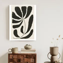 Plakat Kwiat Z Liśćmi – Abstrakcyjna Grafika W Stylu Matisse