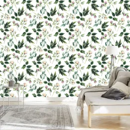 Tapeta Gałązki Z Różami – Botaniczny Motyw Pełen Romantyzmu