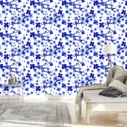 Tapeta Sakura – Kwiaty Wiśni w Stylu 3D do Sypialni