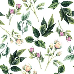 Tapeta Gałązki Z Różami – Botaniczny Motyw Pełen Romantyzmu