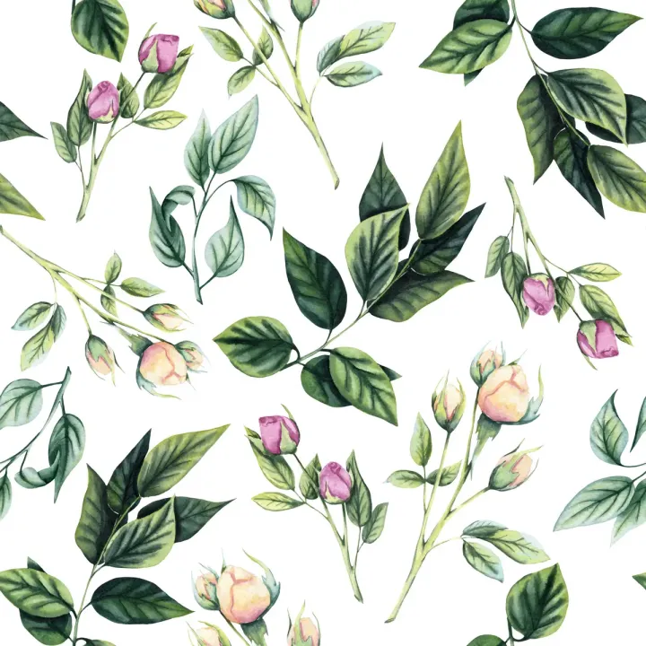 Tapeta Gałązki Z Różami – Botaniczny Motyw Pełen Romantyzmu – produkt