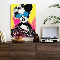 Plakat Kobieta w Okularach – Futurystyczny Portret Pop-Art