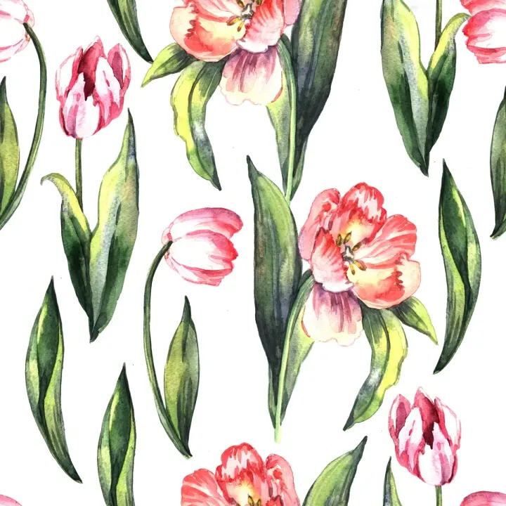 Tapeta Malowane Kwitnące Tulipany – Wiosenny Ogród Pełen Natury – produkt