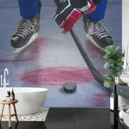 Fototapeta Hokeista Na Lodzie – Akcja Sportowa na Lodowisku