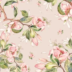 Tapeta Wiosenne Kwiaty – Gałęzie Magnolii i Kwiaty Wiśni