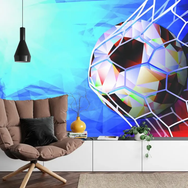 Fototapeta Piłka Nożna – Abstrakcja Geometryczna i Dynamika Sportu