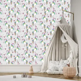 Tapeta Dla Dzieci – Tęczowe Jednorożce i Bajkowa Magia