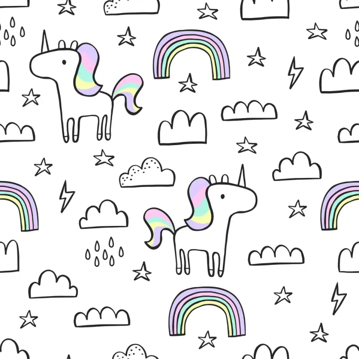 Tapeta Dla Dzieci – Tęczowe Jednorożce i Magiczny Świat Fantazji – produkt