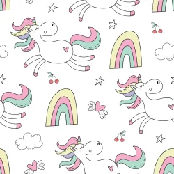 Tapeta Dla Dzieci – Kolorowe Jednorożce i Tęczowy Świat