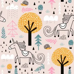 Tapeta Las – Magiczny Świat Jednorożców i Natury