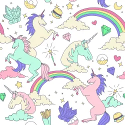 Tapeta Dla Dzieci – Jednorożce i Tęcza w Krainie Fantazji
