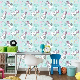 Tapeta Dla Dzieci – Jednorożce i Balony w Krainie Fantazji