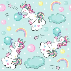 Tapeta Dla Dzieci – Jednorożce i Balony w Krainie Fantazji