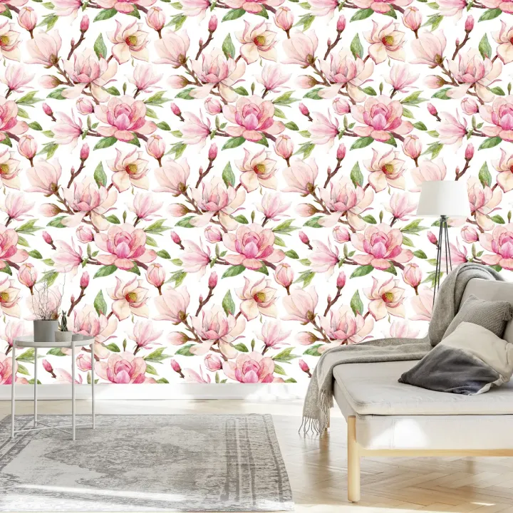 Tapeta Wiosenne Kwiaty Magnolii – Bukiet Natury do Wnętrz